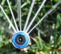 Hunter rotator sprinkler head covered by our irrigation repair and installation team